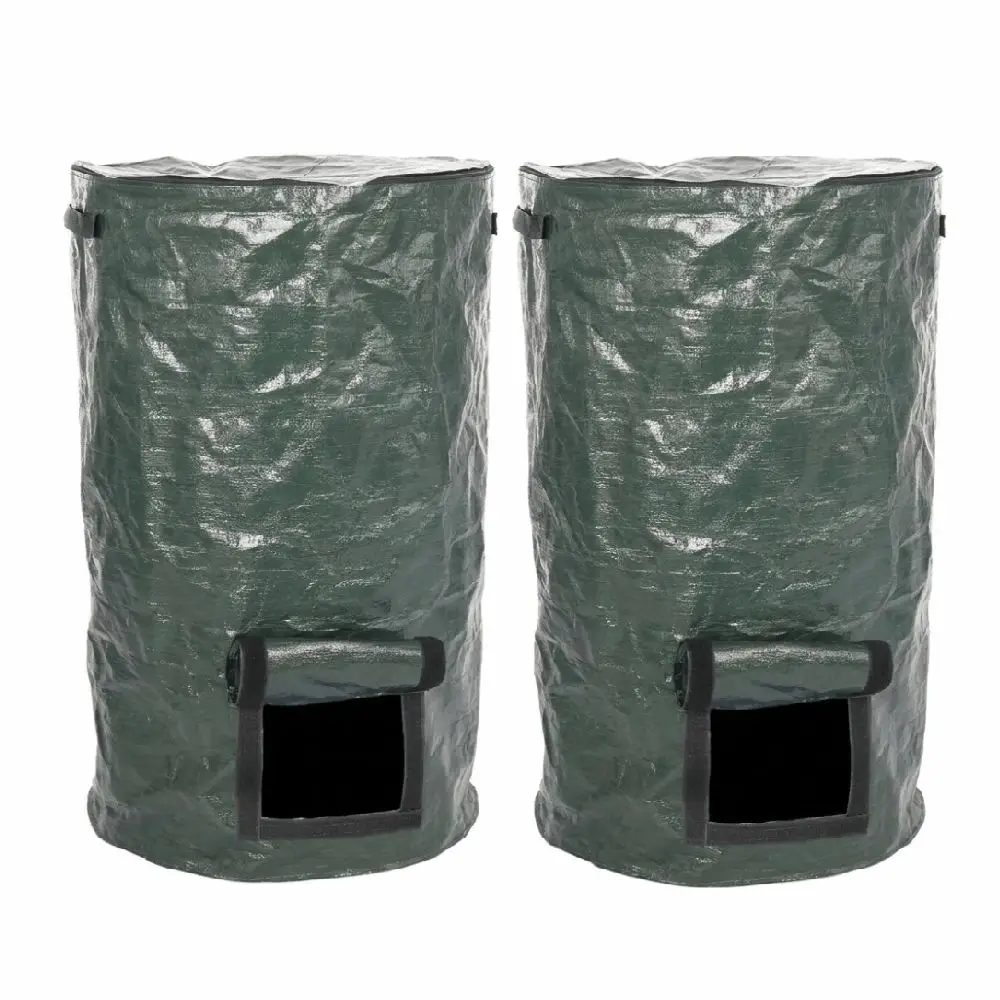 Durable PE Garden Bag Outdoor Composting 15 Gallon Leaves Bag Lightweight Reusable Compost Bag Garden Planting Use