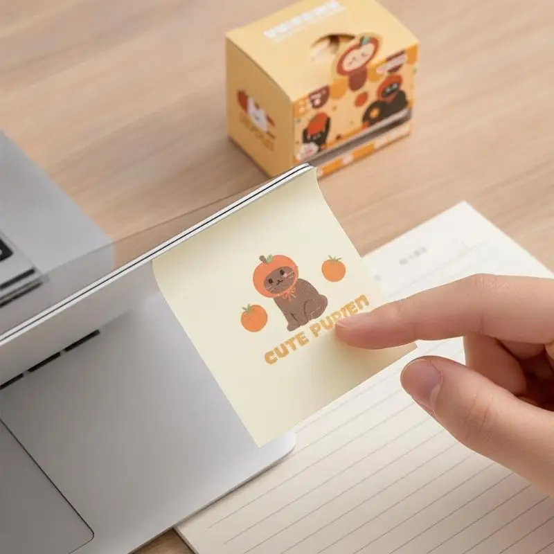 1Box High Quality Puppy/Kitten Sticky Notes Pull-out Full Adhesive Marking Notepad Memo Stickers Students