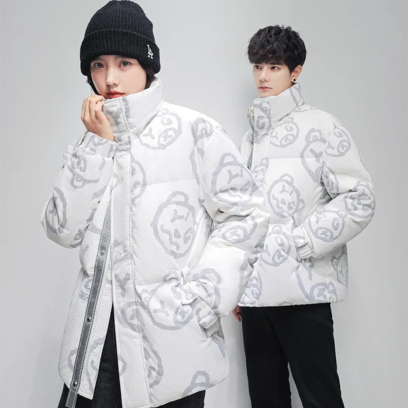 2023 New Arrivals Women Winter Fashion Korean Down Jackets Preppy Style Couple 85%  White Duck Down Warm Short Female Down Coat