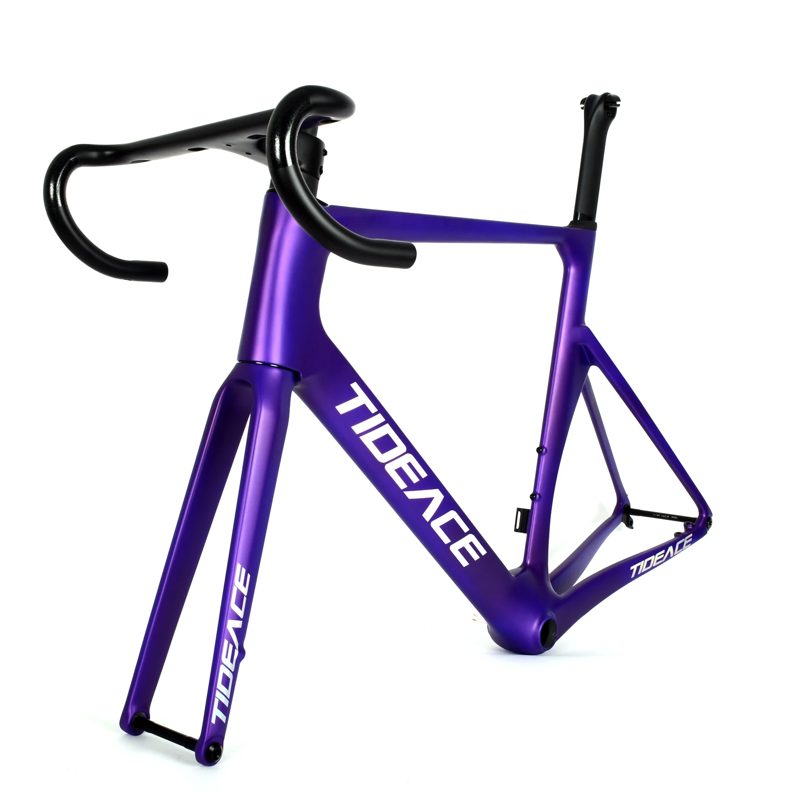 Custom Paint Tideace CR08 Endurance Carbon Road Bicycle Frame 28C Racing Bike Frameset Disc Brake with Handlebar