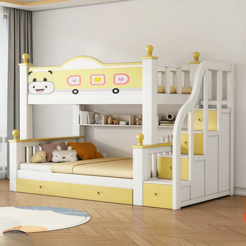 Storage Headboard Up Down Bed Drawer Nordic Luxury Children Bunk Bed Luxury Modern Cama Montessoriana Infantil Bedroom Furniture