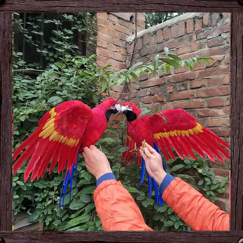 big simulation wings blue tail parrot model foam&furs real life parrot bird model gift about 40x60cm d0211