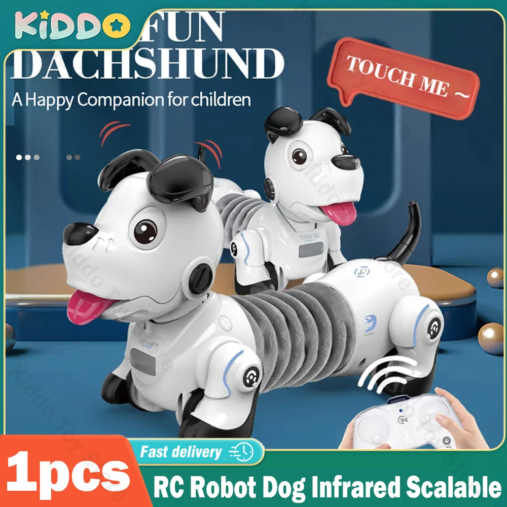 RC Robot Dog Puzzle Machine Dachshund Infrared Electronic Remote Control Scalable Tamagotchi Animal Boy Toy for Children\'s Gifts