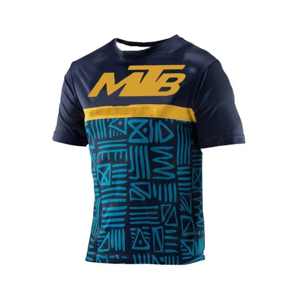 Men Short Sleeve T Shirt Motocross Offroad Motorcycle Mountain Bike Enduro Dirt Bike Cycling Top Lightweight Summer Training Tee