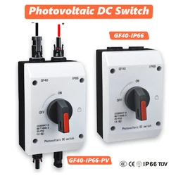 Solar Photovoltaic  Isolator DC Switch PV Disconnect  ON OFF 1000V 1200V 32 G40 Rotating Handle IP66 Waterproof