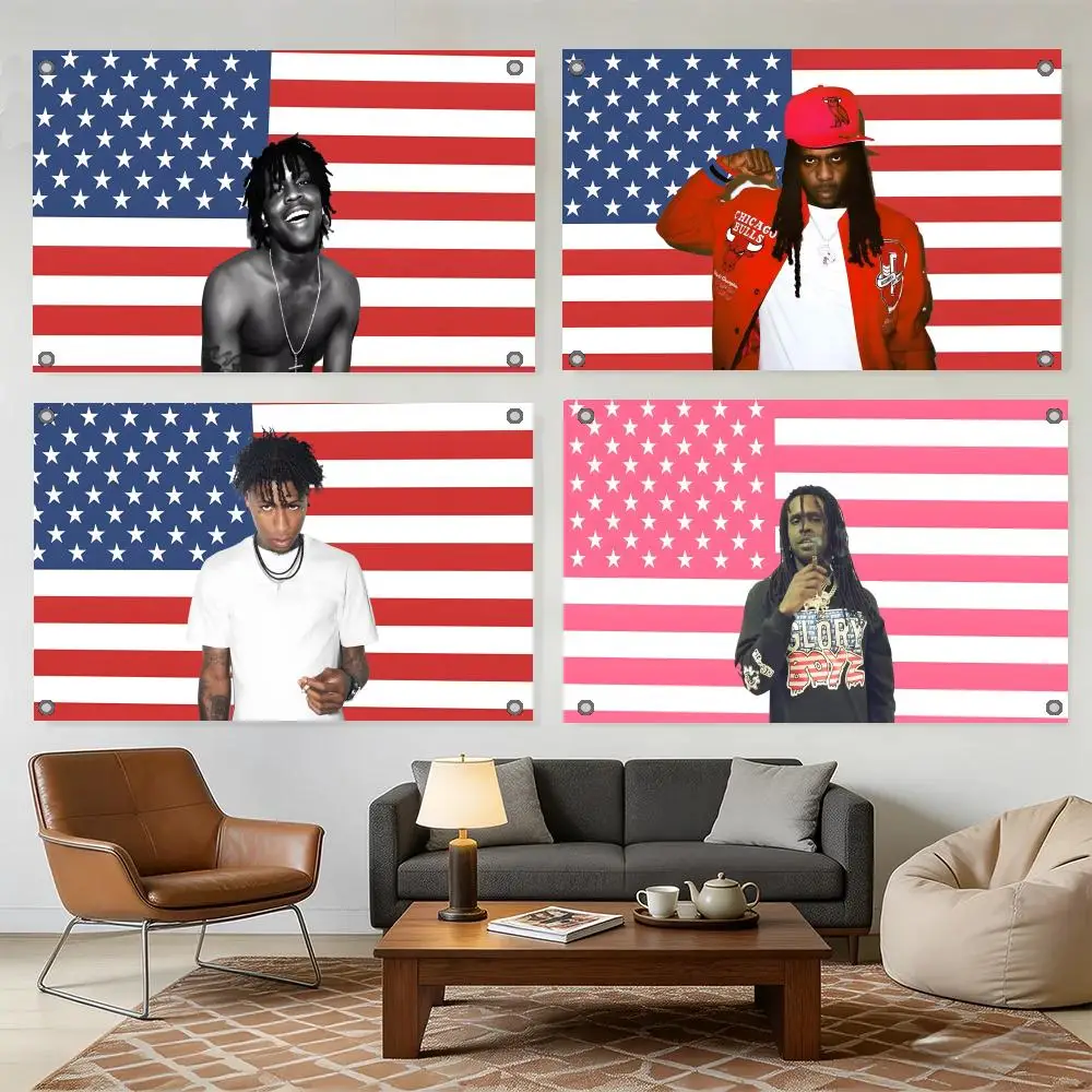 Rapper C-Chief Keef Flags Home Yard & Garden Decor Banner - Indoor Outdoor Wall Hanging Flag