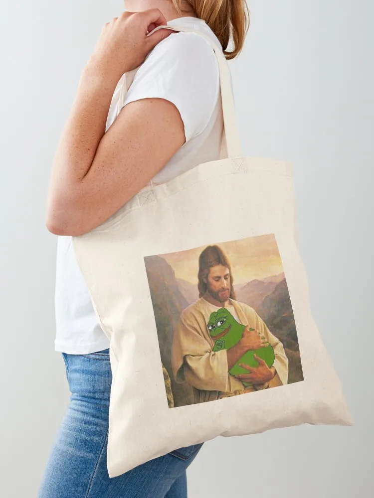 Jesus Loves Little Pepe Tote Bag Women's shopper bag sac pour femme personalized tote