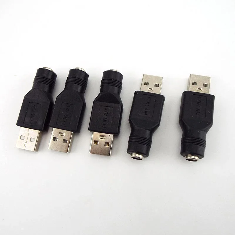 USB Male to 5.5mm x 2.1mm DC Female Power Converter Adapter Connector Charger Adapter Computer Accessories D6