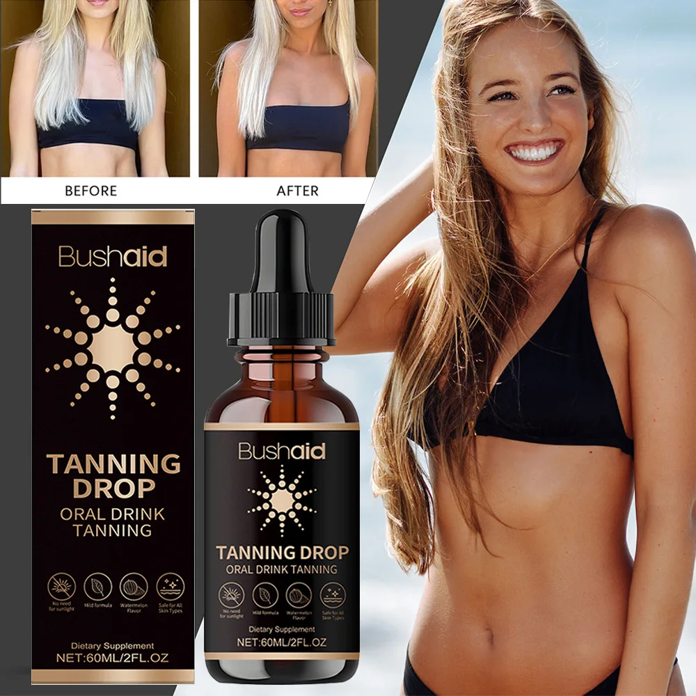 Tanning Serum Drops Sunless Enhance Skin Melanin Prevent Sunburn Nourish Natural Bronzer Self Tanner Drops Liquid for Face Body