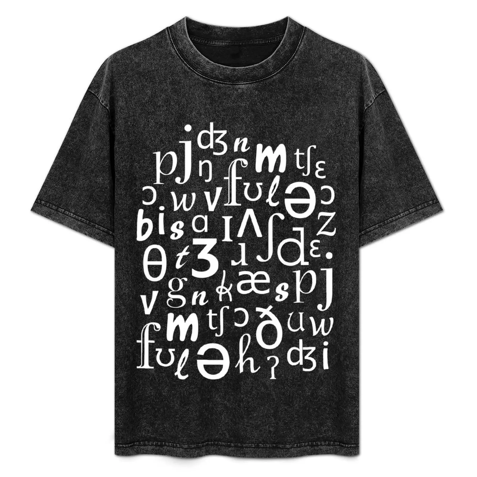 

English Phonetic Sounds Linguistics (Black) T-Shirt Big Size Short Sleeve Casual Top