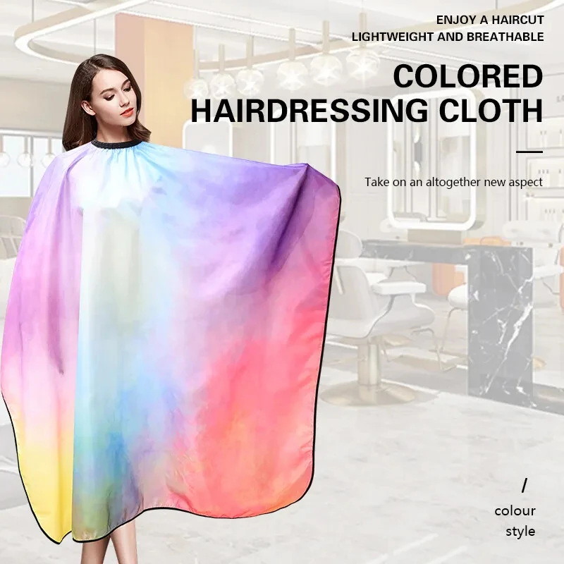 Barber rainbow Haircut Cape Pattern of Suit Antistatic Hairdresser Professional Apron Waterproof Salon Styling Tools