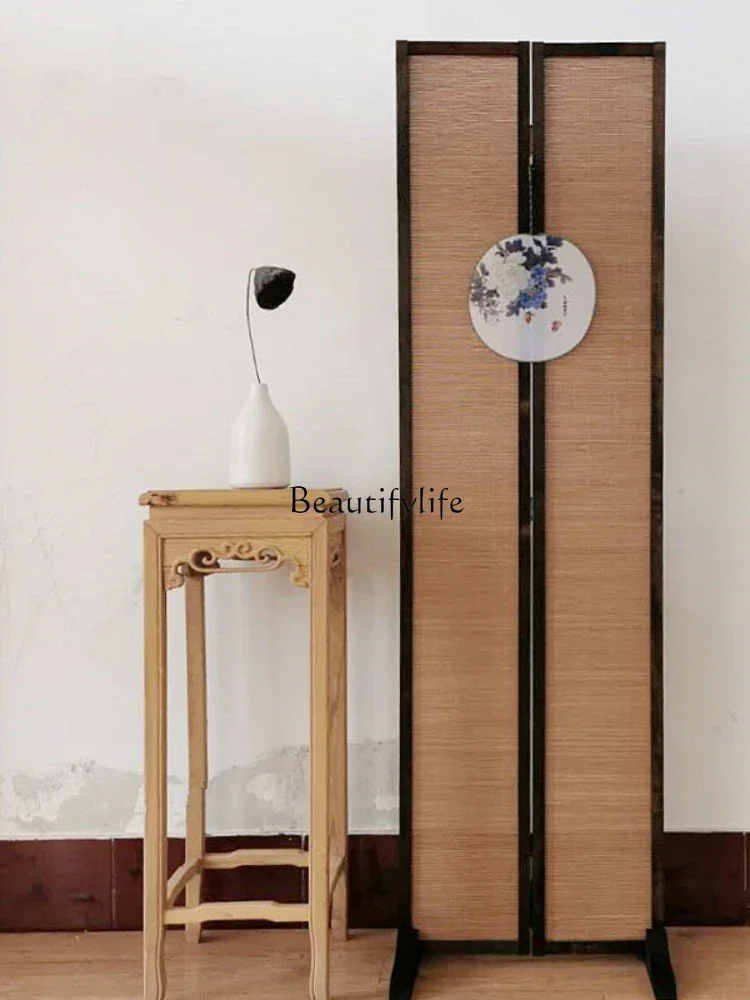 

yj5Screen Seat Screen Entrance Partition Solid Wood Bamboo Chinese Simple Modern Seat Screen
