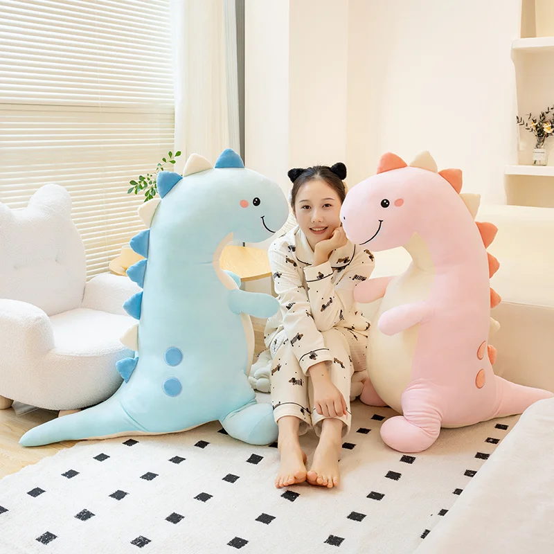 

Soft Pink/Blue Dinosaur Plush Toy Fluffy Full Stuffed Animal Pillow Doll Sofa Cushion Birthday Plush Gift