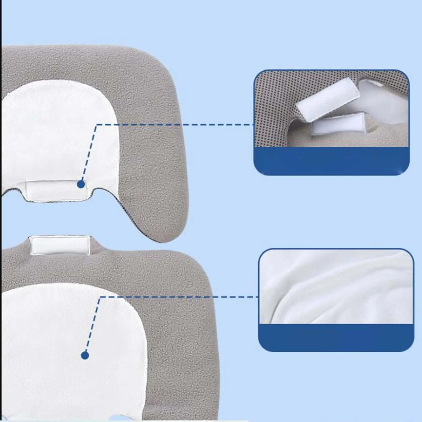 Almofada para Carrinho de Bebê, Forro Confortável, Multifuncional e Respirável