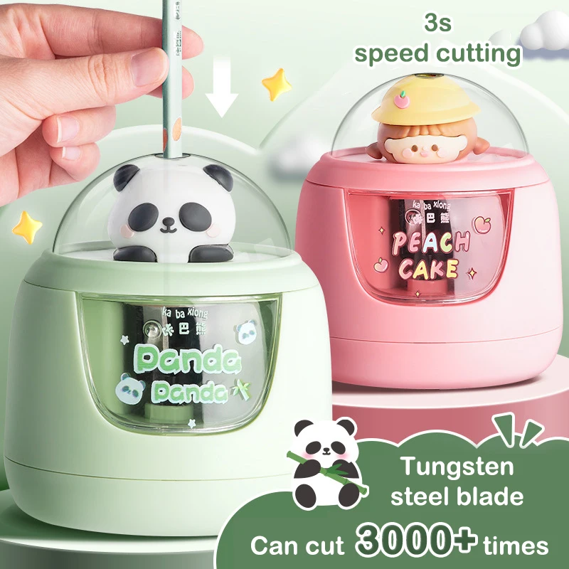 Automatic Pencil Sharpener Electric Cartoon Cute Children Penknife Multi-functional Student Stationery Supplies