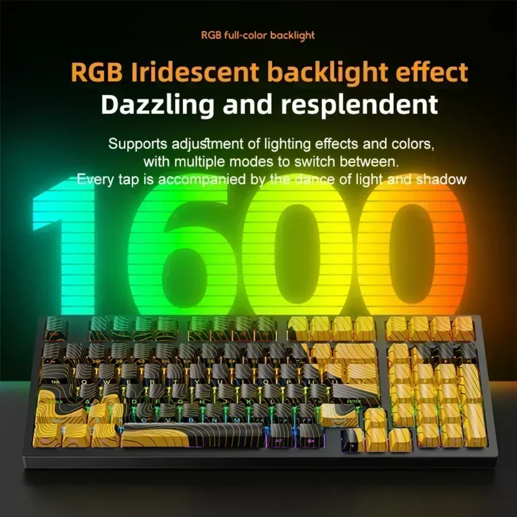 APAYADO K98 Tri-Mode mechanisch toetsenbord Hot-swappable batterij met hoge capaciteit RGB-verlichting