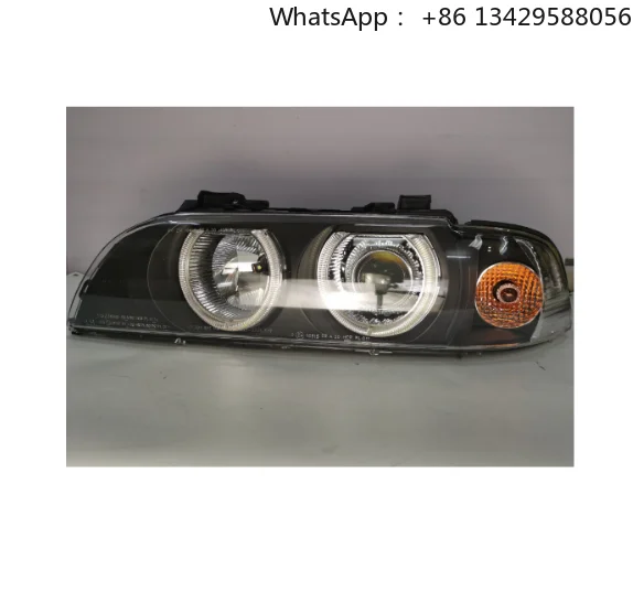 

A Pair for BMW 5 Series E39 Front Headlights Modified with White Angel Eye LED Headlight Assembly