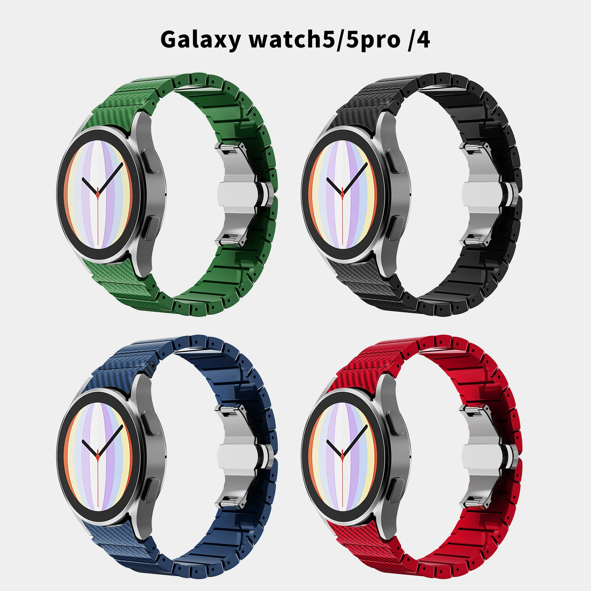 

Carbon Fiber Strap For Samsung Galaxy Watch 4 5 6 40MM 44mm 5Pro 45MM Butterfly Buckle Galaxy Watch 6 Classic 43mm 47mm Bracelet