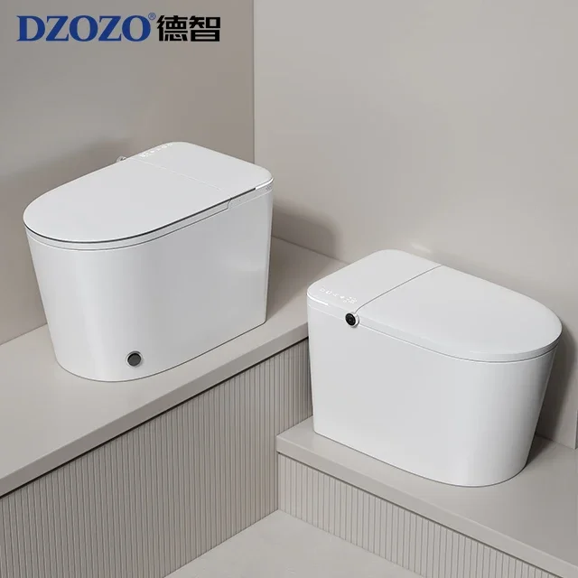 Auto Flush One Piece Intelligent Bidet Toilet Bathroom Commode Automatic Flushing P-Trap Ceramic Smart Wc Toilet