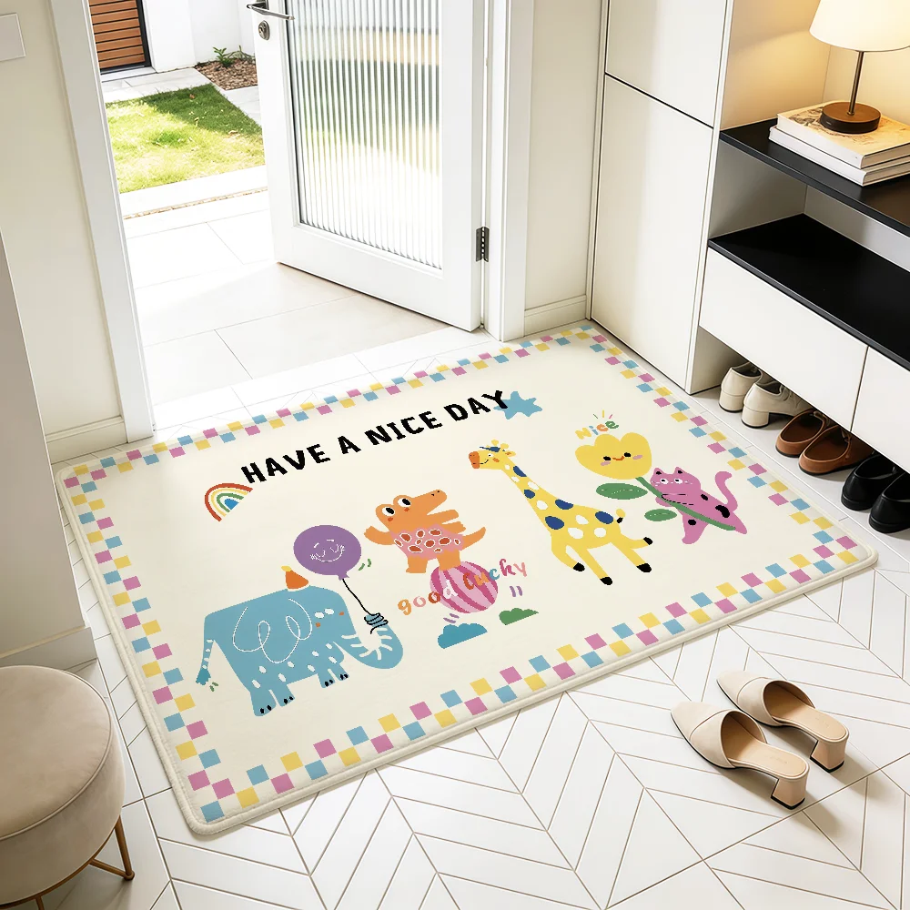 Cute cartoon animal kitten graffiti Home Bedside Rug Kitchen Bath Floor Mat Hallway Balcony Carpet Entrance Doormat hogar Decor