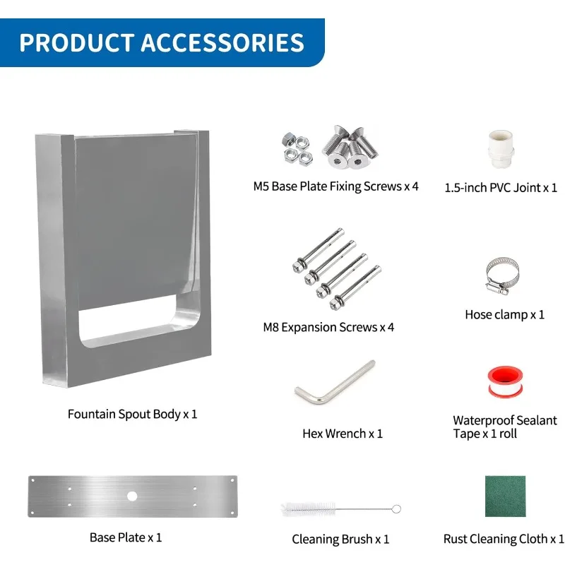 304 ستانلس ستيل 180 °   رذاذ دوار للشلال قابل للتعديل لحمامات السباحة والحدائق والمناطق الراقية والحدائق والمقيمات الفاخرة