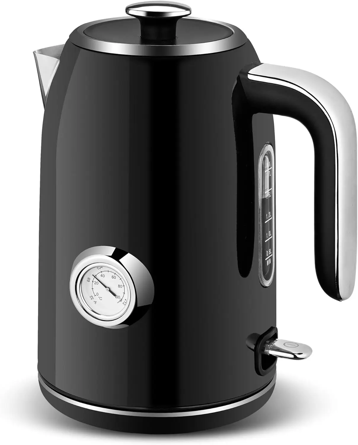 

Electric Kettle, 1.7L Stainless Steel Tea Kettle with Temperature Gauge, 1500W Water Boiler with LED Light, BPA-Free, Auto