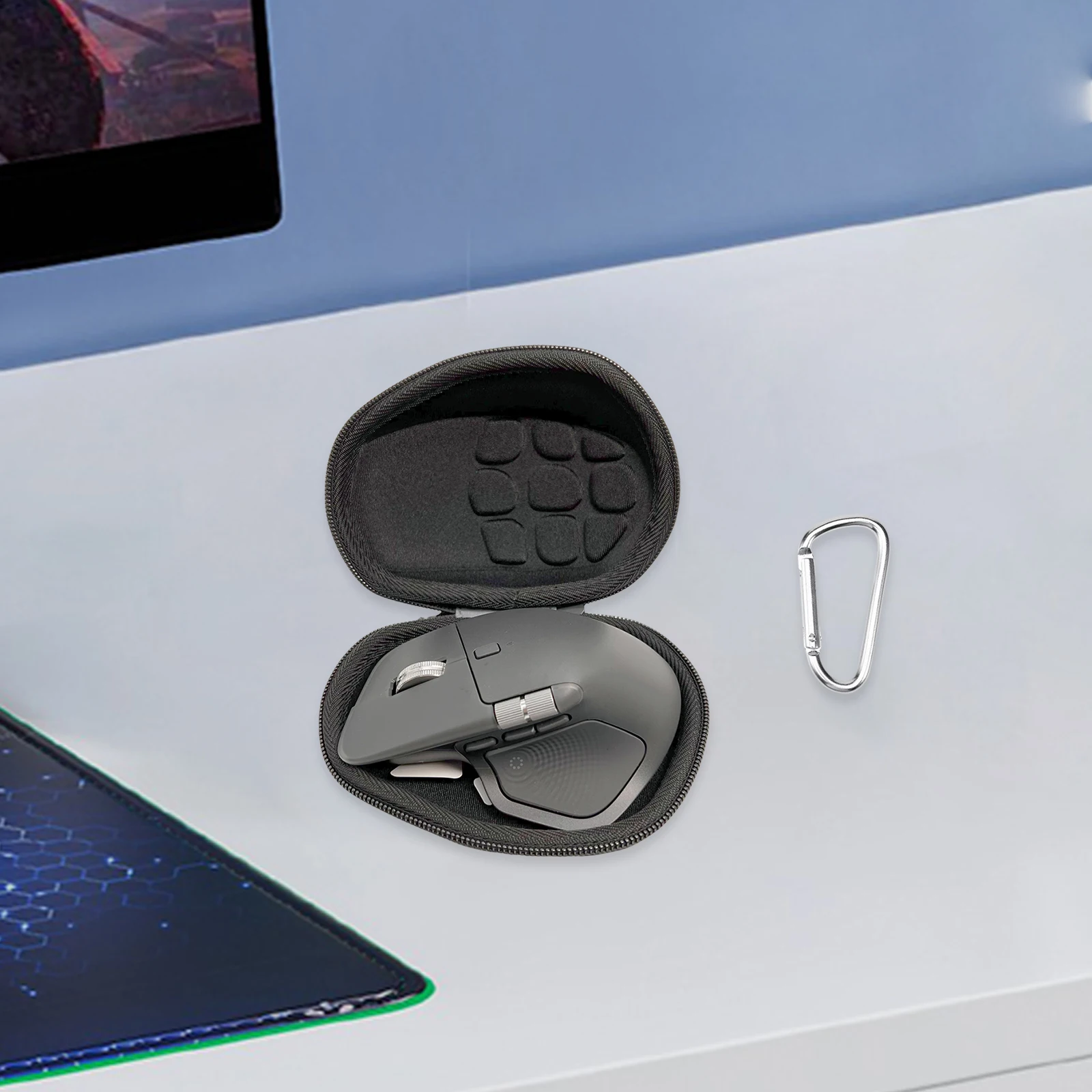 Für Logitech MX Master 4/3S Harte Reisetasche Kratzfeste Tragbare Maus-Tasche PU Stoßfeste Tragetasche für Heim- und Bürogebrauch