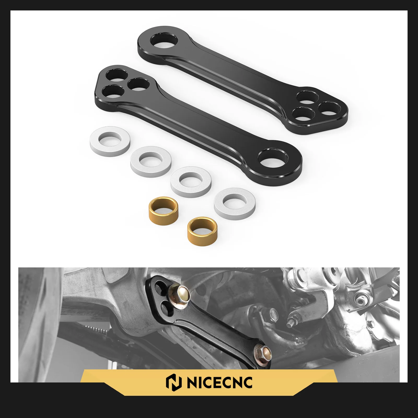 

2024 For Suzuki DR-Z400 DR-Z400E DR-Z400S DR-Z400SM DR Z400 E S 2000-2024 Motorcycle Lowering Link Seat Lowering Kit Multi-Level