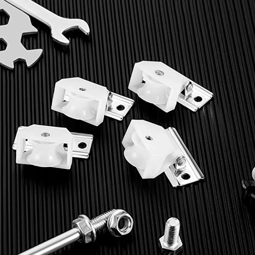 

8 Pcs Roman Blind Curtain Accessories Pulley Bamboo Roller Lock 8pcs Shades Track for Pulleys