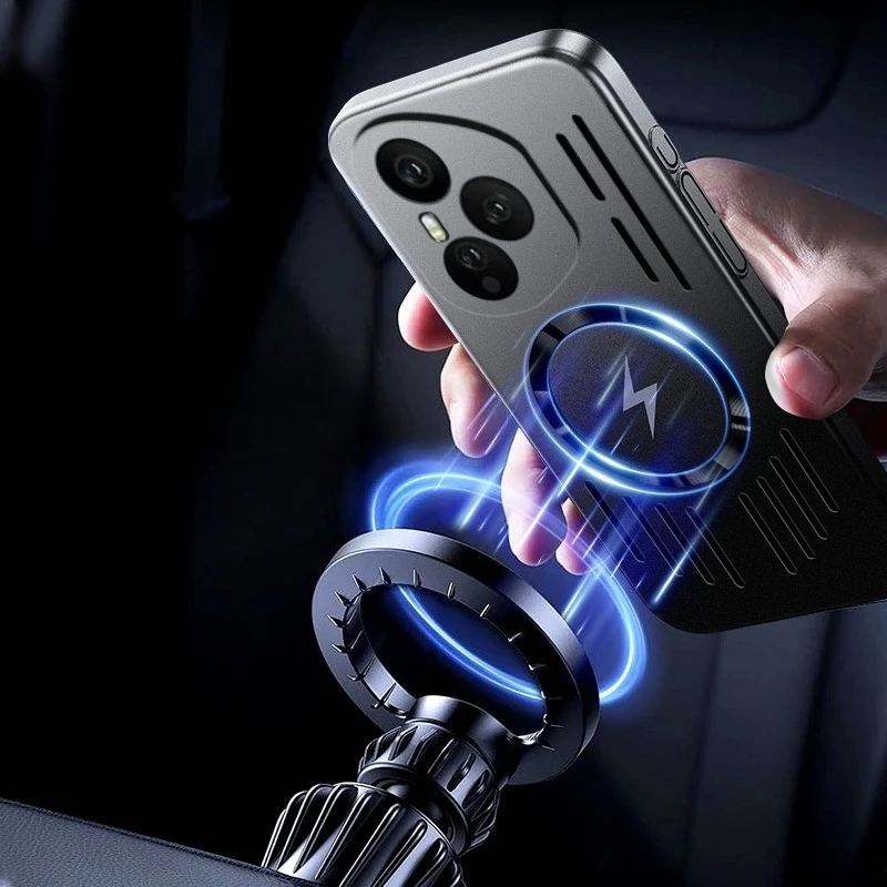 حافظة مغناطيسية رفيعة للغاية لتبديد الحرارة لهاتف Honor 400 Pro 400Pro Magsafe شحن لاسلكي طلاء معدني غطاء خلفي صلب للكمبيوتر الشخصي
