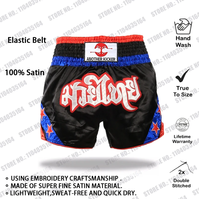 Muay Thai Shorts Mannen Vrouwen Kinderen Boksen Broek Sterren Vechtsport Kleding Gym Grappling Kickboksen Kooi Vechten Training Shorts