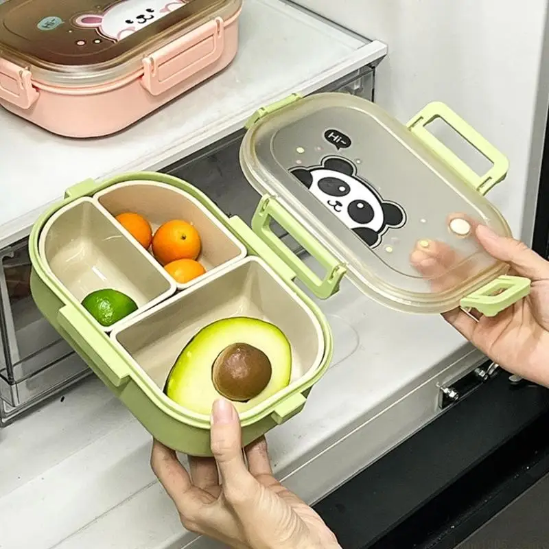 QX2E Lovely Cartoon Design Fruit Bentos Box With Multiple Compartments For Kids Lunch