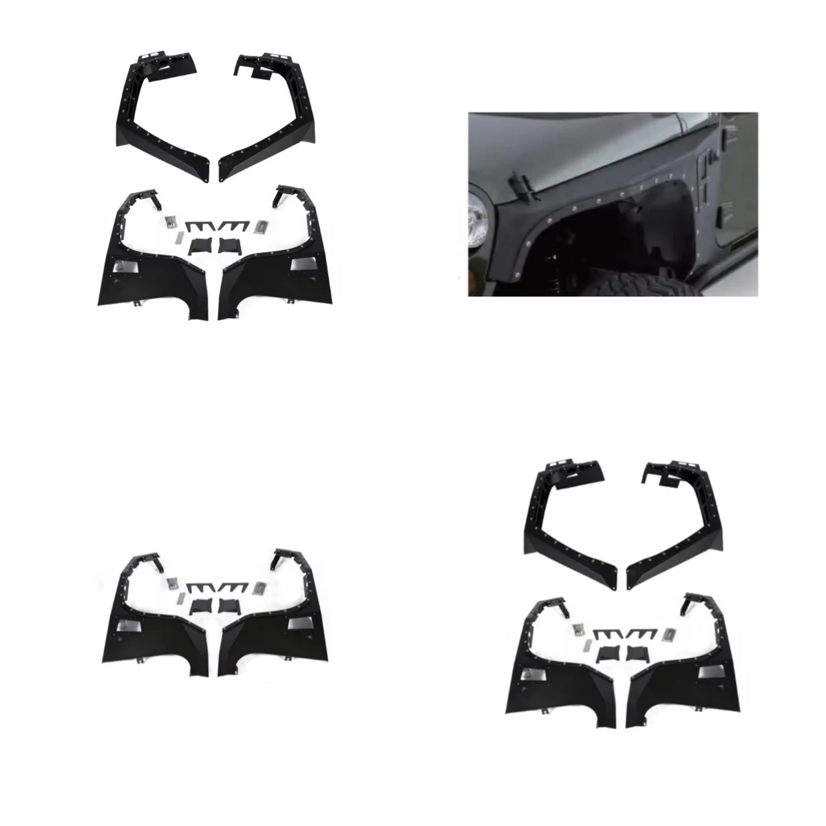 

High Quality Armor Style Durable Wheel Arch Extensions Front Rear Fender Flares for Wrangler JK 2007-2017