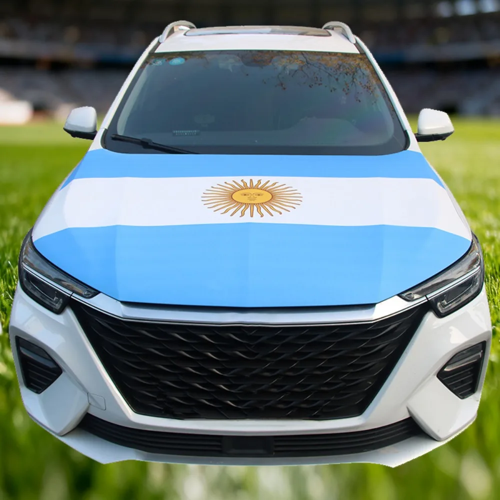 115x155 cm 3.8x4.9ft Argentina National Emblem Flag Car Engine Hood Cover National Flag Fabrics For Pickup Truck SUV For Decor