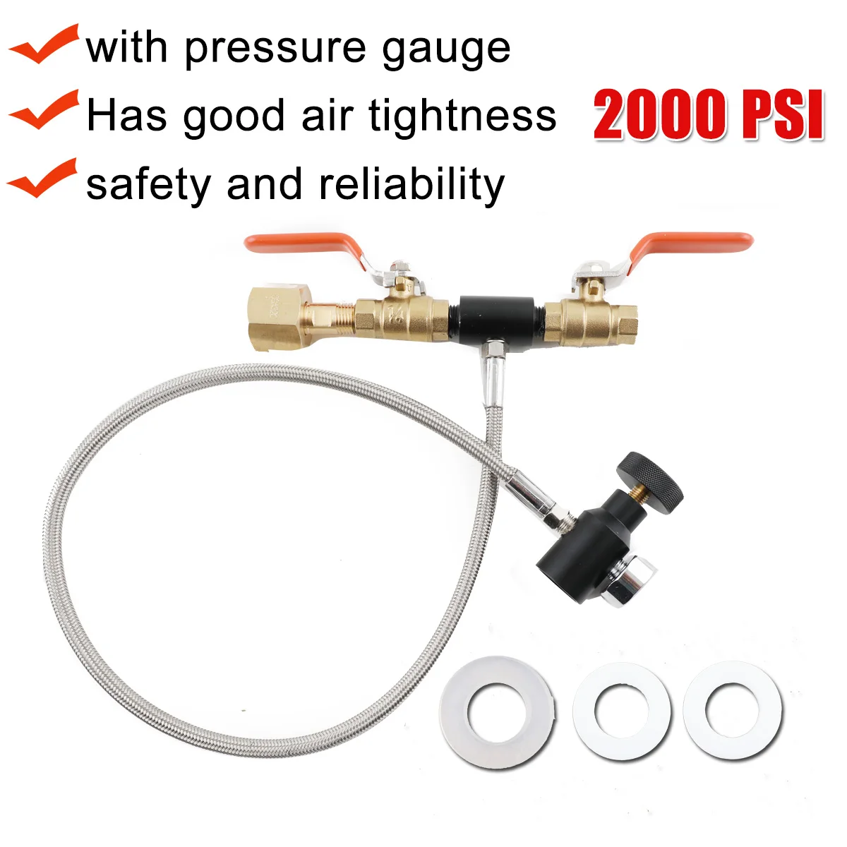 Cilindro De Tanque De Garrafa De Água De Refrigerante, 24 "Mangueira, Estação De Enchimento, Enchimento De Recarga De CO2, Alavanca De Válvula Dupla, Ferramenta De Recarga Rápida