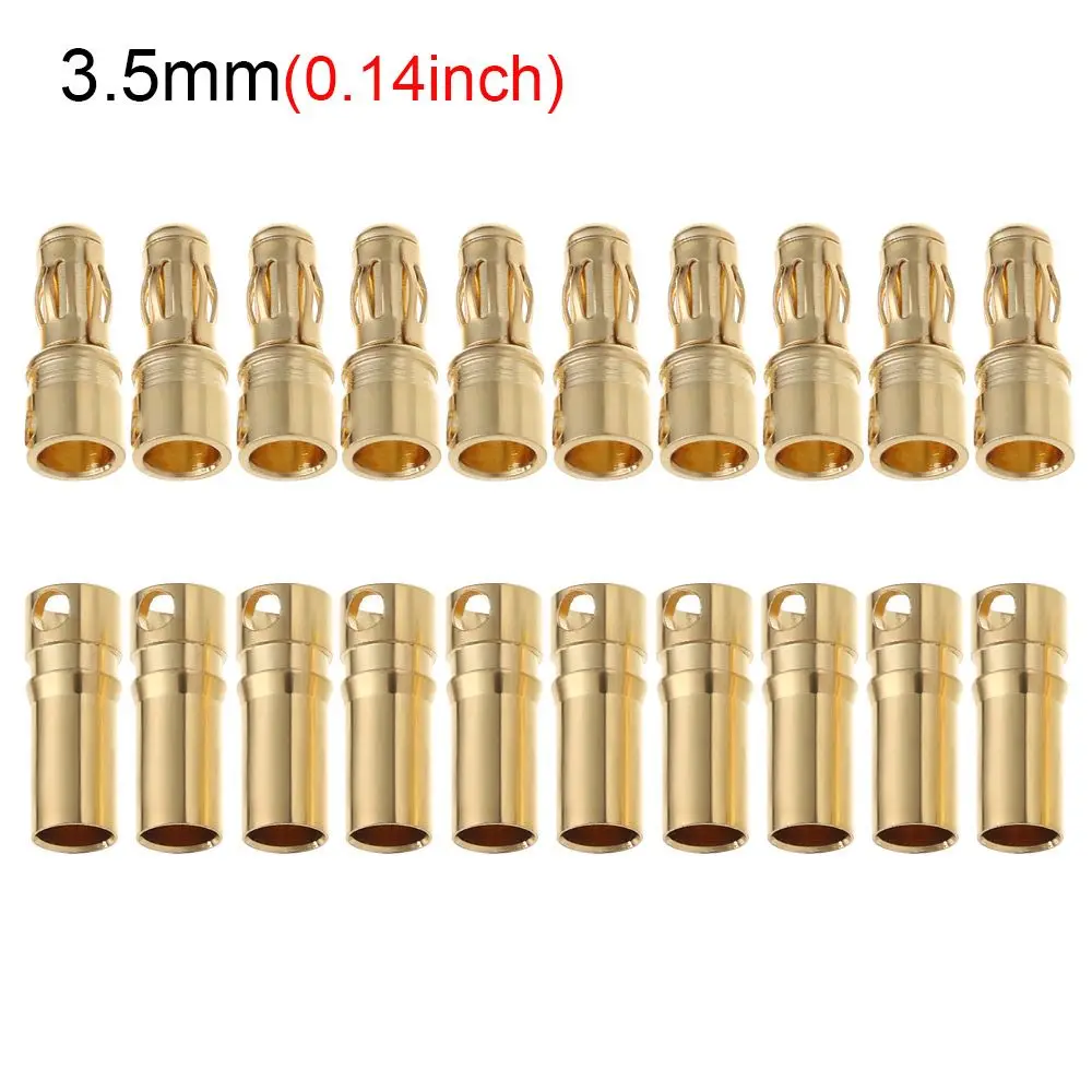 Accesorios de trompeta para modelo de avión, enchufes macho hembra, conector tipo bala Banana, conector de batería RC de alta corriente, 2/3/3,5/4/5/5,5mm