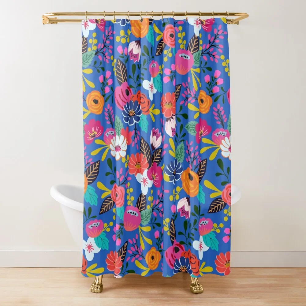 

Яркая занавеска для душа в стиле бохо с рисунком цветов, ткань для ванной комнаты, душевой набор, занавеска для ванной комнаты