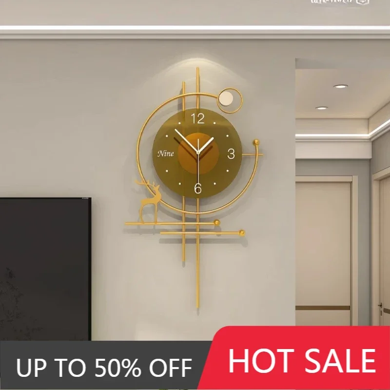 Wall Clock Minimalist Classic Design Silent Metal Frame Luxury for Living Room Office Study Library Decor