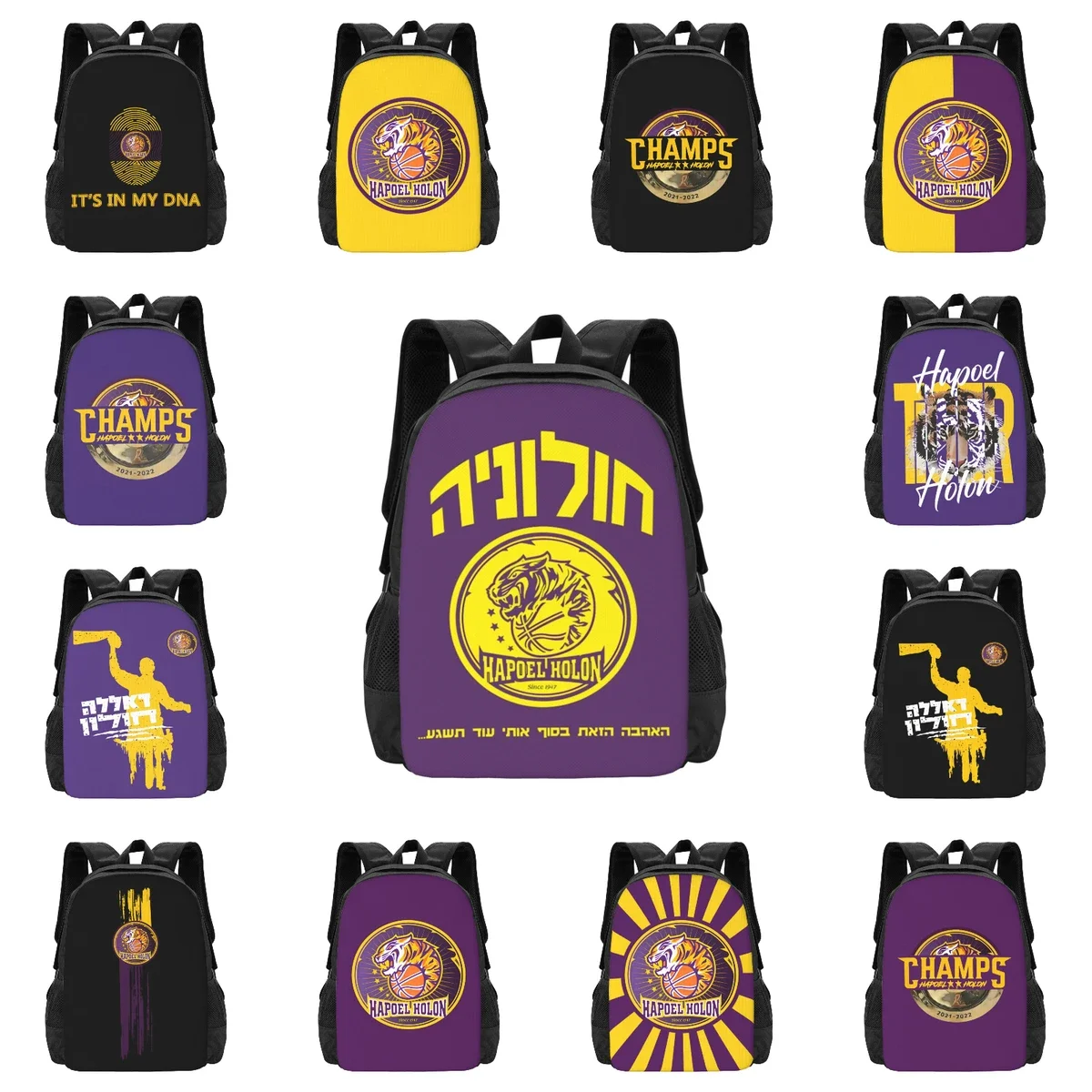 Hapoel Holon Basketball Travel Laptop Backpack, Business College School Computer Bag Gift for Men & Women