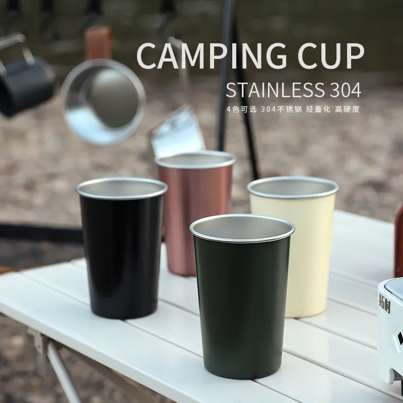 Taza de agua para acampar al aire libre de Fox del desierto, taza de café de acero inoxidable, taza de vino pequeña, taza de bebida de té, Camping portátil, boca ancha de 350ML S