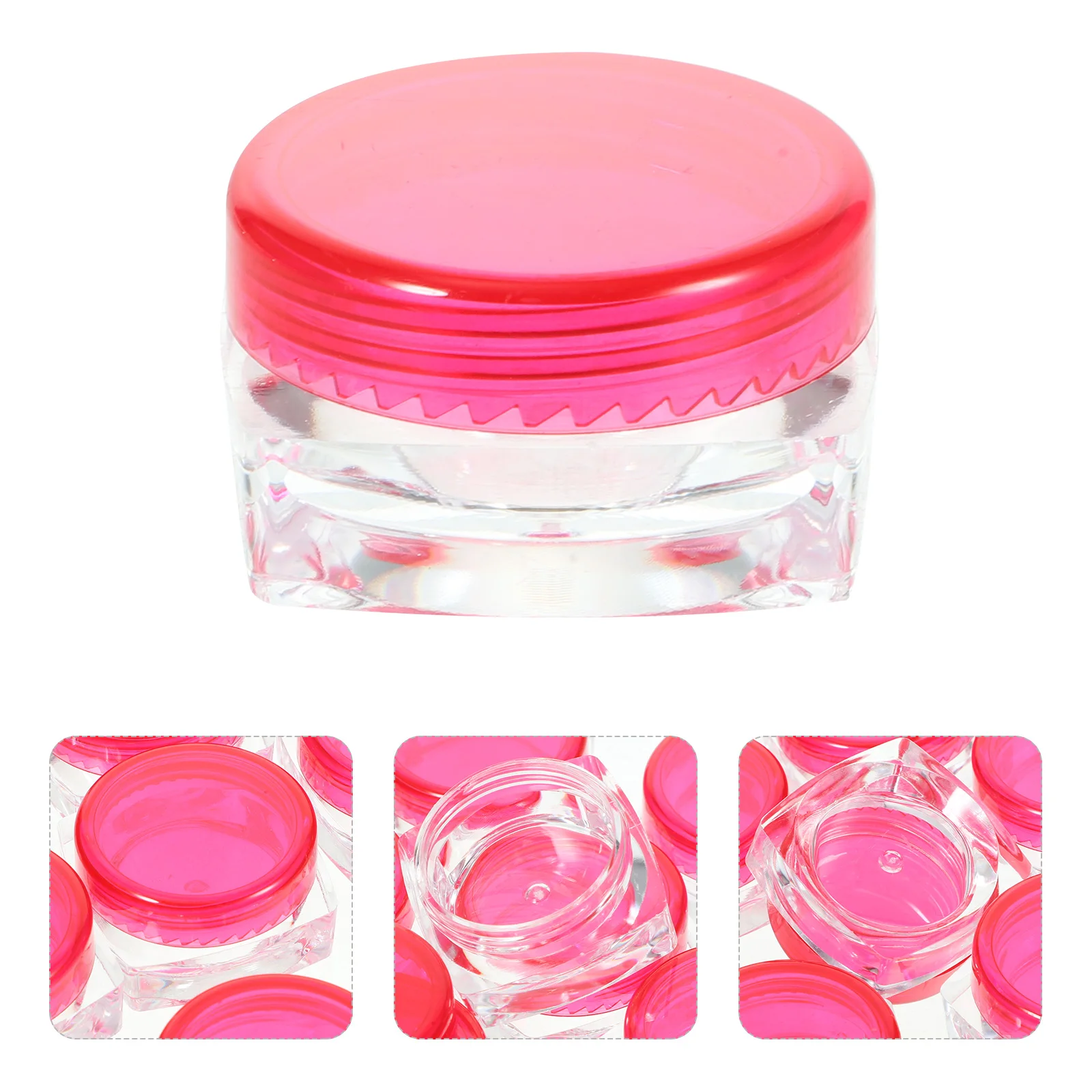 

12Pcs Square Base Cream Containers Durable Plastic Jars Small Travel Lotion Eye Cream Storage Jars Lotions Container