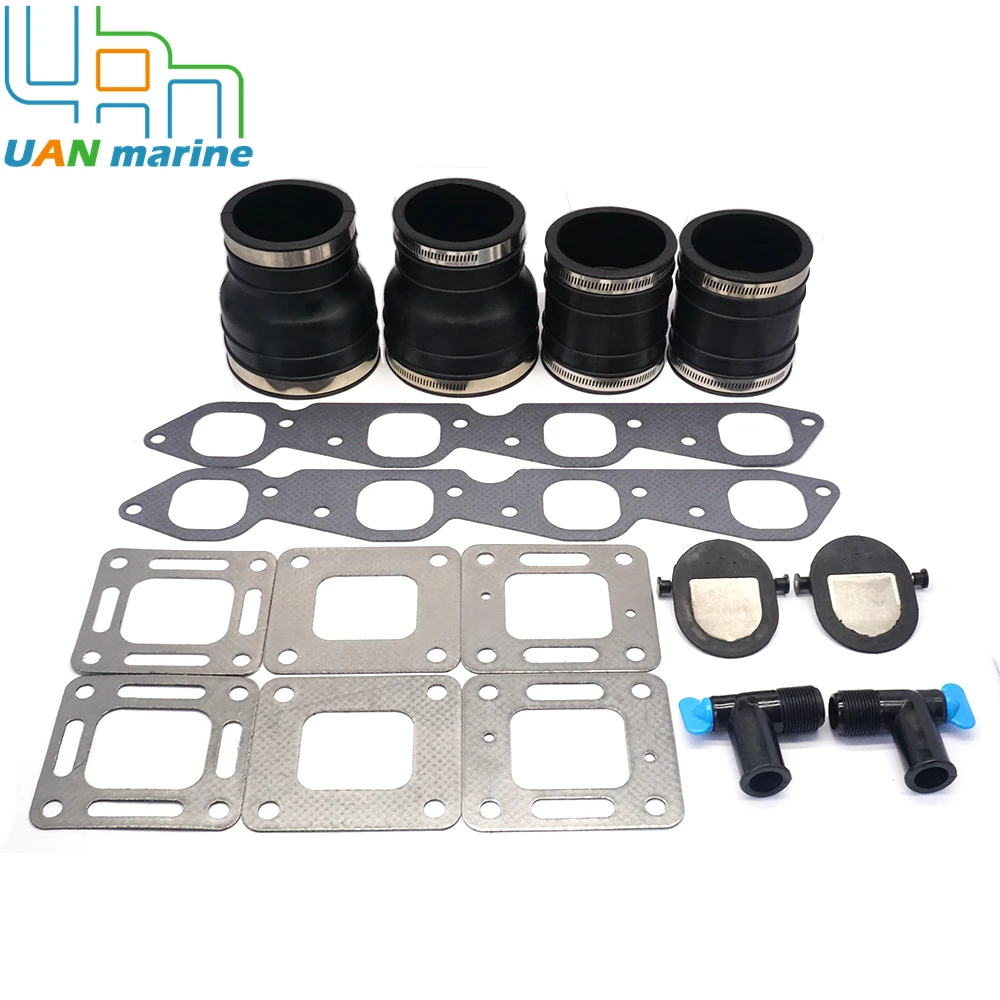 Kit de juntas húmedas de escape 27-46820, Kit de fuelle con Kits de juntas para MerCruiser V8GM 454, 502, 22-806926A1, 27-863726, 32-90949T