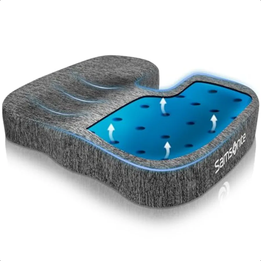 

GelInfused with Enhanced Airflow Design for Cooling Experience Fits Most Office Chairs and Car Seats portive Sitting Pillow fo