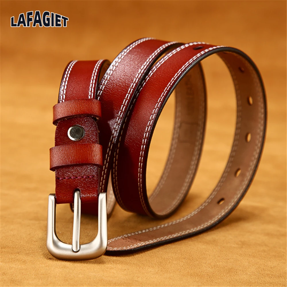 Casual  Women Belt Genuine Leather Ladies Thin Belts High Quality Female Jeans Windbreaker Waistband Classical Style Lady Gift