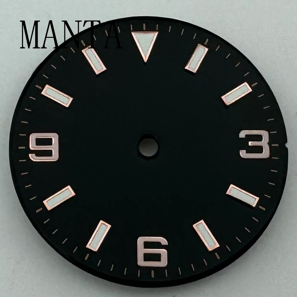 MANTA 28,7 mm steriele wijzerplaat lichtgevende pasvorm NH35/NH36 Miyota8205/8215/821A ETA2836/2824 Mingzhu2813/3804 beweging zwart blauw groen