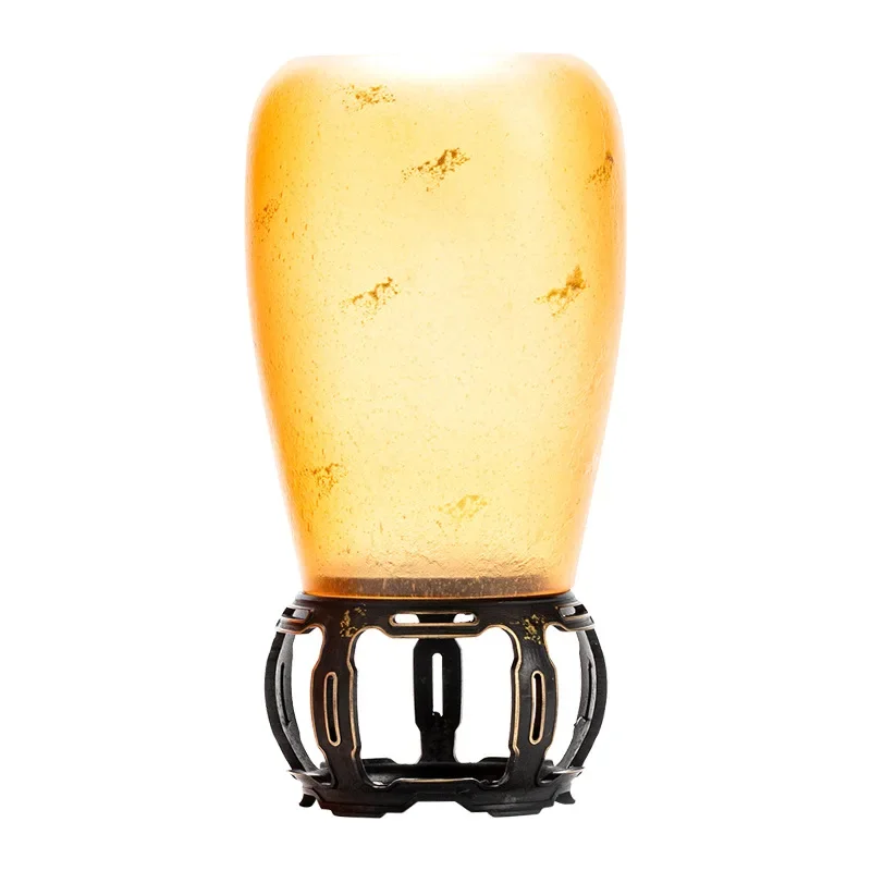 

Glazed amber candlestick atmosphere light Chinese kung fu tea set accessories