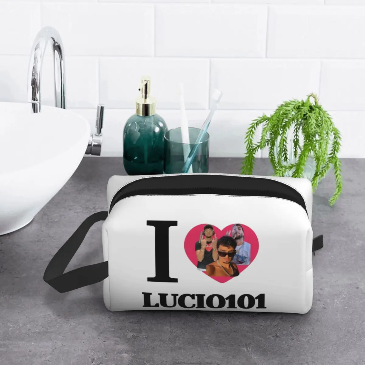 I Love Lucio101 Makeup Bag Cosmetic Organizer Storage Dopp Kit Toiletry Cosmetic Bag for Women Beauty Travel Pencil Case