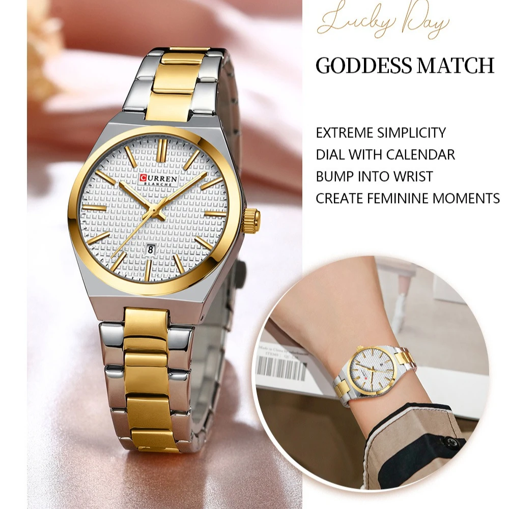 Curren 8439 Fashion  Leisure Womens Watch Luxury Steel Belt Waterproof Calendar Watches for Women Relojes Para Damas Reloj Mujer