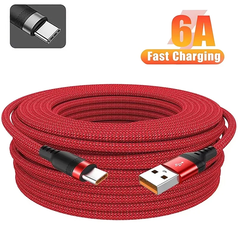 Câble de charge super rapide USB vers Type C 6A, 1M 2M 3M 5M 8M, câble de données USB C étendu pour Huawei Xiaomi Vivo Realme OnePlus Oppo