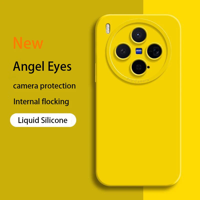 Étui de protection de luxe pour appareil photo, coque arrière souple en silicone liquide original Angel Eye pour VIVO X300 Pro Ultra FE X300S X300E 5G